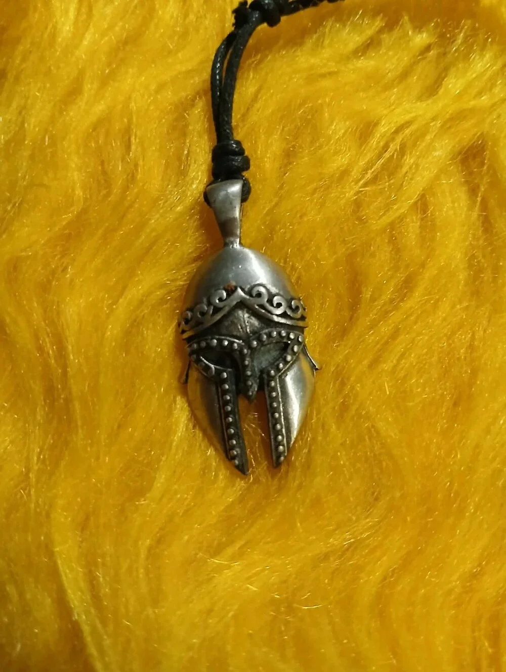Spartan Helmet Pendant Necklace – Adjustable Black Cord